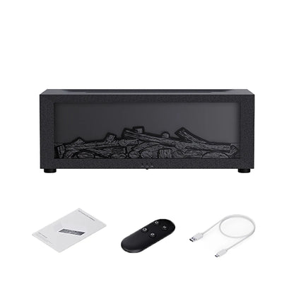 Flame-Effect Aroma Diffuser Humidifier with 7-Color LED & Ultrasonic Mist