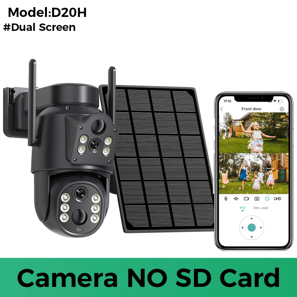 8 MP 4K Ultra HD Solar Wireless Security Camera with Dual Lens & 365-Day Standby