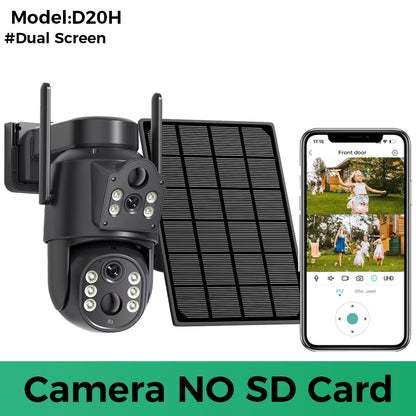 8 MP 4K Ultra HD Solar Wireless Security Camera with Dual Lens & 365-Day Standby