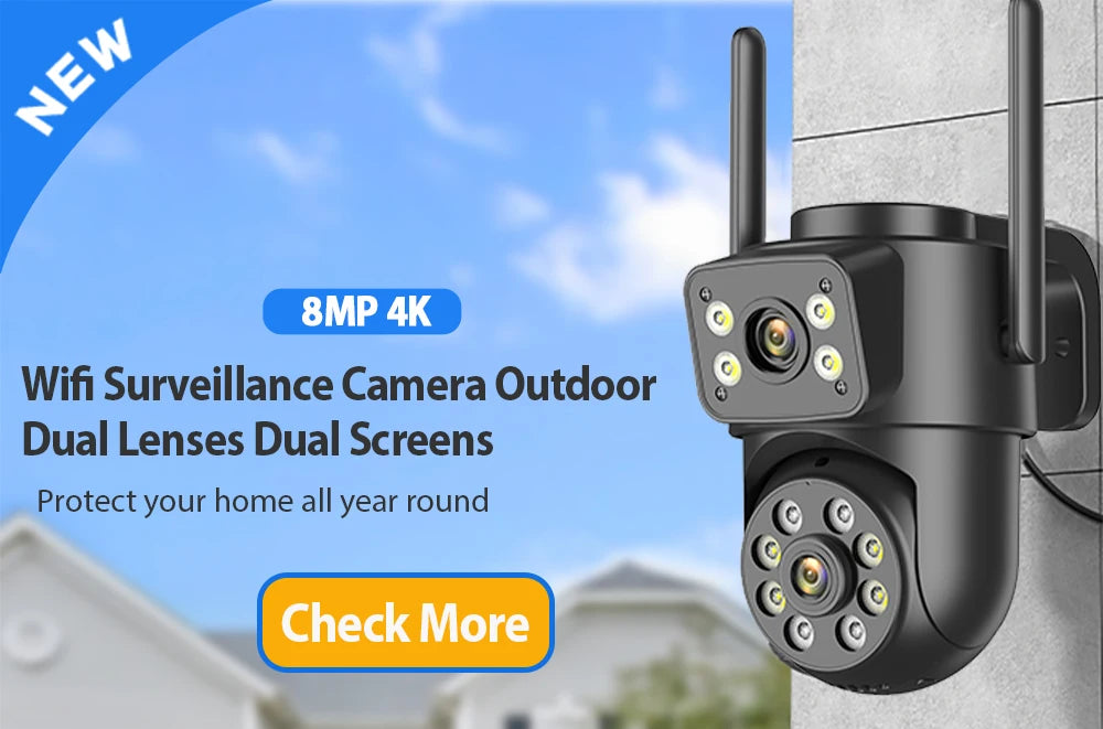 8 MP 4K Ultra HD Solar Wireless Security Camera with Dual Lens & 365-Day Standby