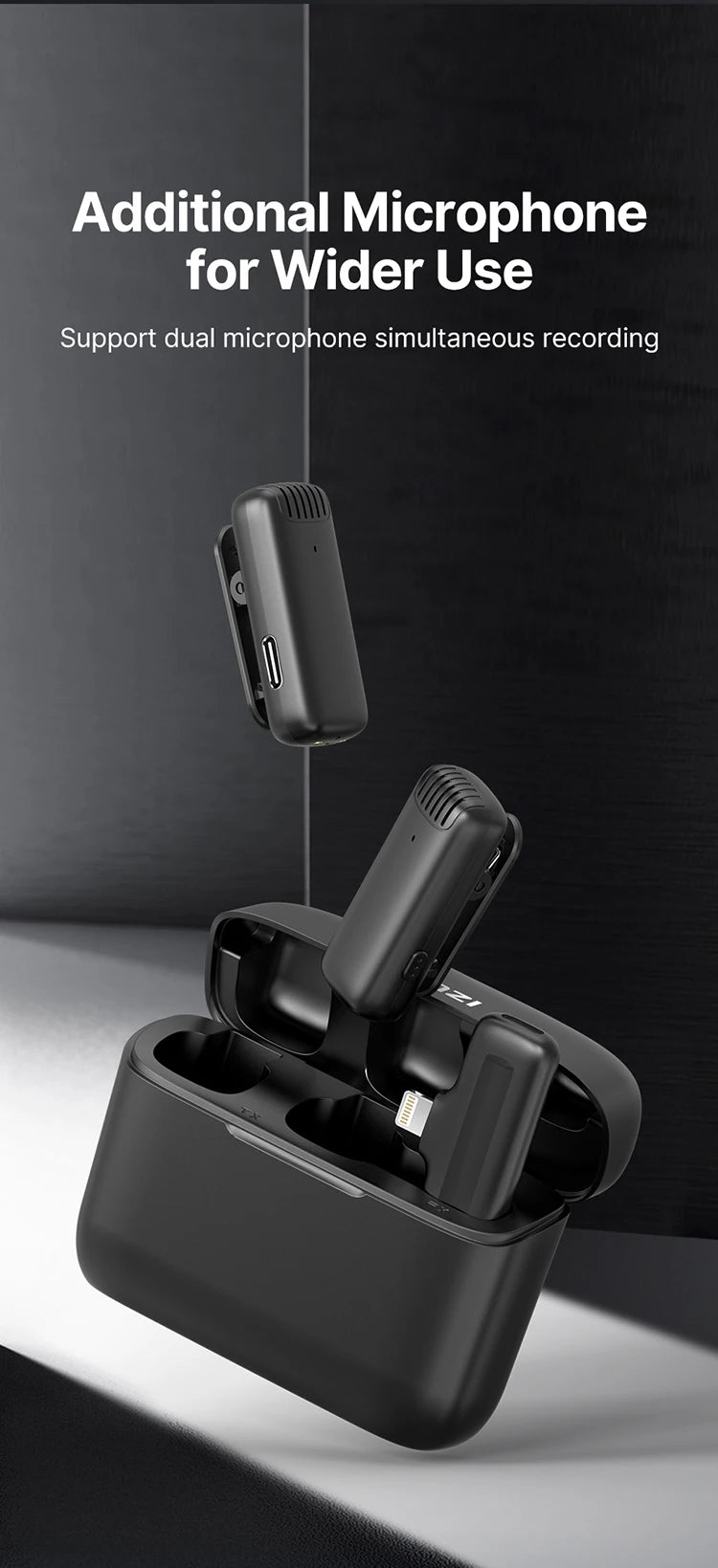 Professional Wireless Lavalier Microphone Kit - Dual Clip-On Mini Mics with Charging Case (iPhone & Android)