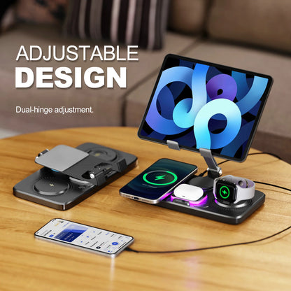 7-in-1 Multi-Device Charging Station for iPad, iPhone, Watches & Air Pods