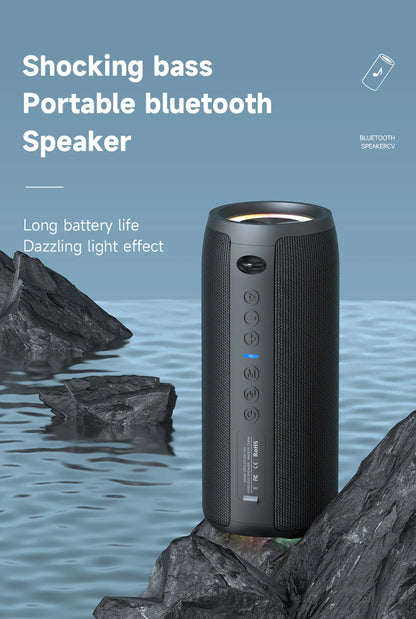 Zealot-S51 Pro 40W High-Power Bluetooth Speaker - Waterproof, RGB Lights, TWS Stereo (Black, Blue, Gray, Camouflage)