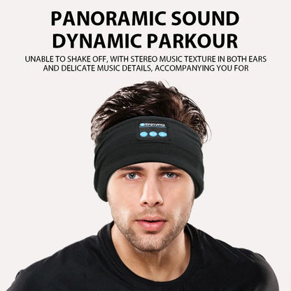 Sports Headband Wireless Bluetooth Headphones - Sleep Music Headband with Build-In Mic, Washable & Rechargeable