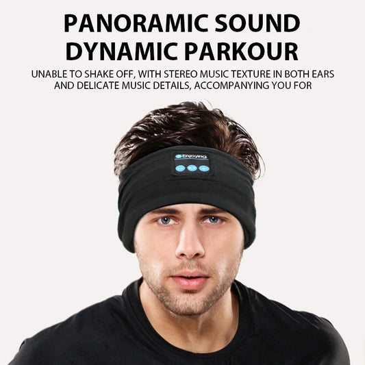 Sports Headband Wireless Bluetooth Headphones - Sleep Music Headband with Build-In Mic, Washable & Rechargeable