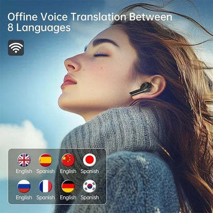 AI Translator Earbuds with LED Display – 144 Languages