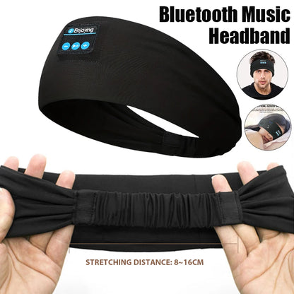 Sports Headband Wireless Bluetooth Headphones - Sleep Music Headband with Build-In Mic, Washable & Rechargeable