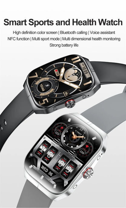 2025 AMOLED NFC Smartwatch with GPS Tracking, Bluetooth Calls & Fitness Sensors| Waterproof Sports Watch for Men and Women