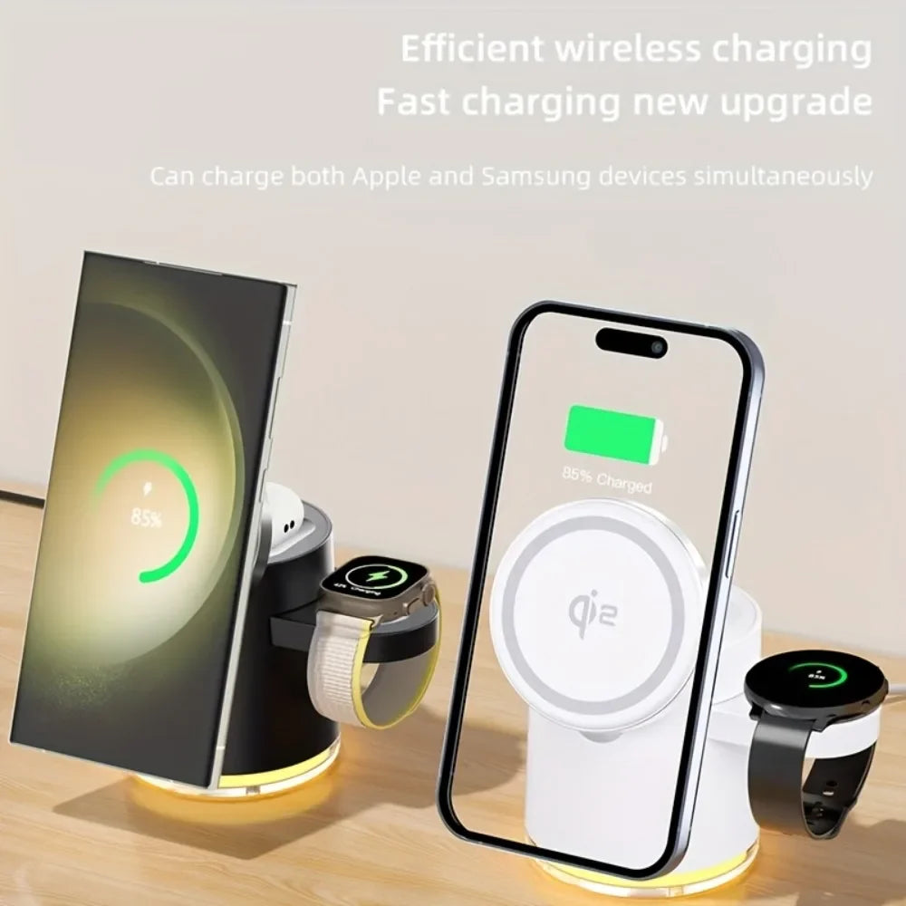 3-in-1 Foldable Magnetic Wireless Fast Charger for iPhone 16/15/14/13/12, Apple Watch & AirPods Pro