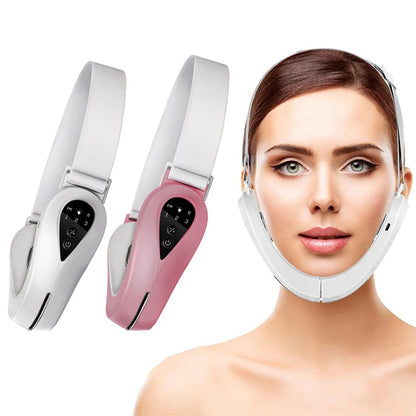 EMS Face Lift Massager with LED Light Therapy & Vibration - Anti-Aging Skin Tightening Device.