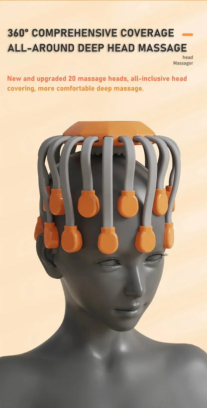 NeuroRelax Octopus Scalp Massager - 20 Head with Red Light Therapy