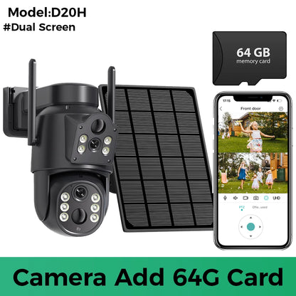 8 MP 4K Ultra HD Solar Wireless Security Camera with Dual Lens & 365-Day Standby