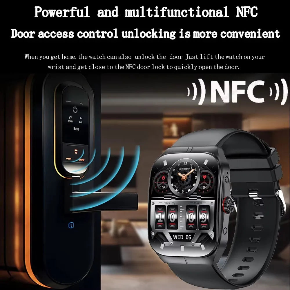 2025 AMOLED NFC Smartwatch with GPS Tracking, Bluetooth Calls & Fitness Sensors| Waterproof Sports Watch for Men and Women