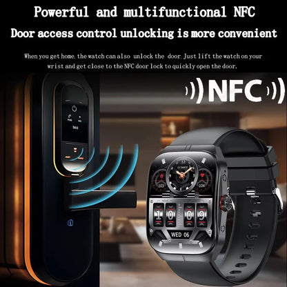 2025 AMOLED NFC Smartwatch with GPS Tracking, Bluetooth Calls & Fitness Sensors| Waterproof Sports Watch for Men and Women