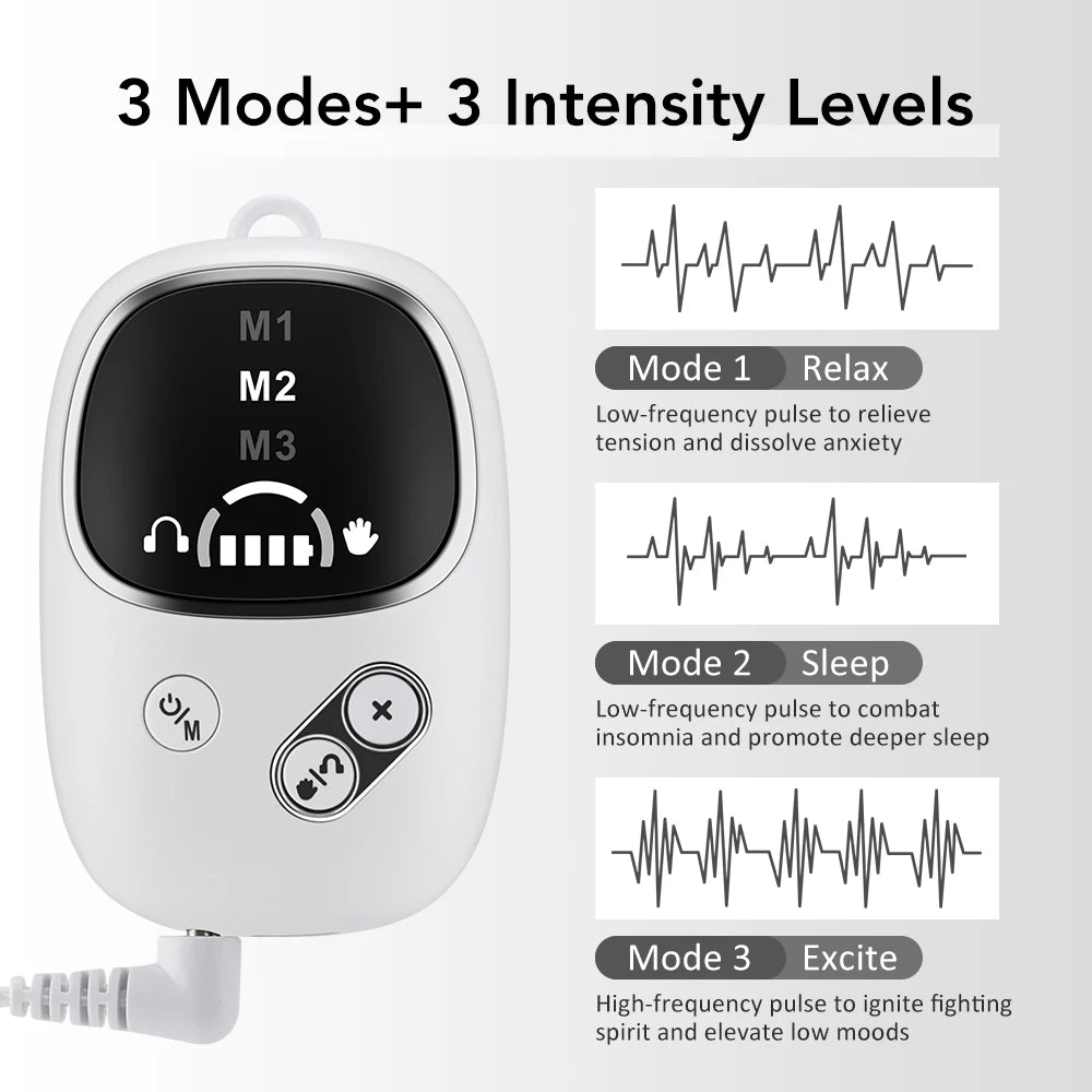 Handheld CES Sleep Aid Device for Insomnia, Anxiety & Stress Relief | Palm Microcurrent Pulse Relaxation Massager