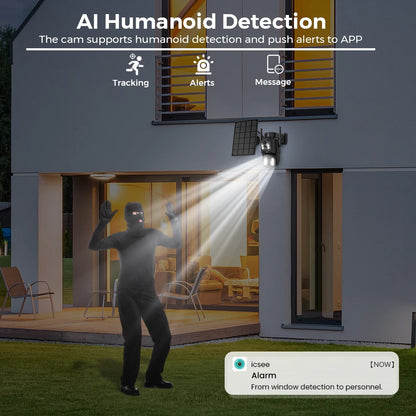 8 MP 4K Ultra HD Solar Wireless Security Camera with Dual Lens & 365-Day Standby