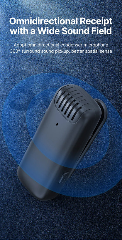 Professional Wireless Lavalier Microphone Kit - Dual Clip-On Mini Mics with Charging Case (iPhone & Android)