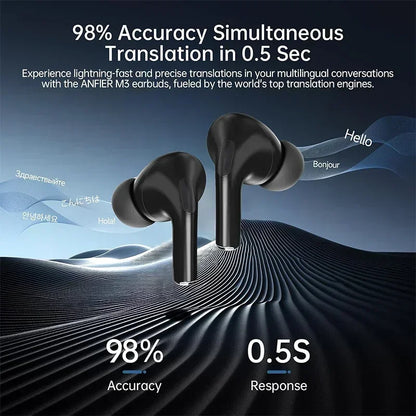 AI Translator Earbuds with LED Display – 144 Languages