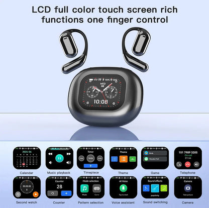 AI Translator Earbuds | Real-Time 144-Language Translation Headphones with LCD Touch Display & Bluetooth 5.3