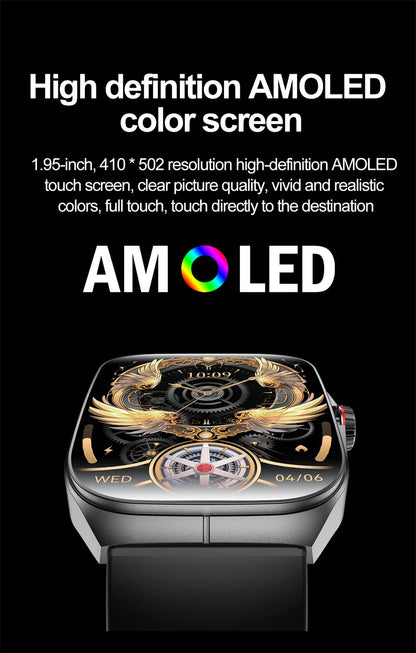 2025 AMOLED NFC Smartwatch with GPS Tracking, Bluetooth Calls & Fitness Sensors| Waterproof Sports Watch for Men and Women