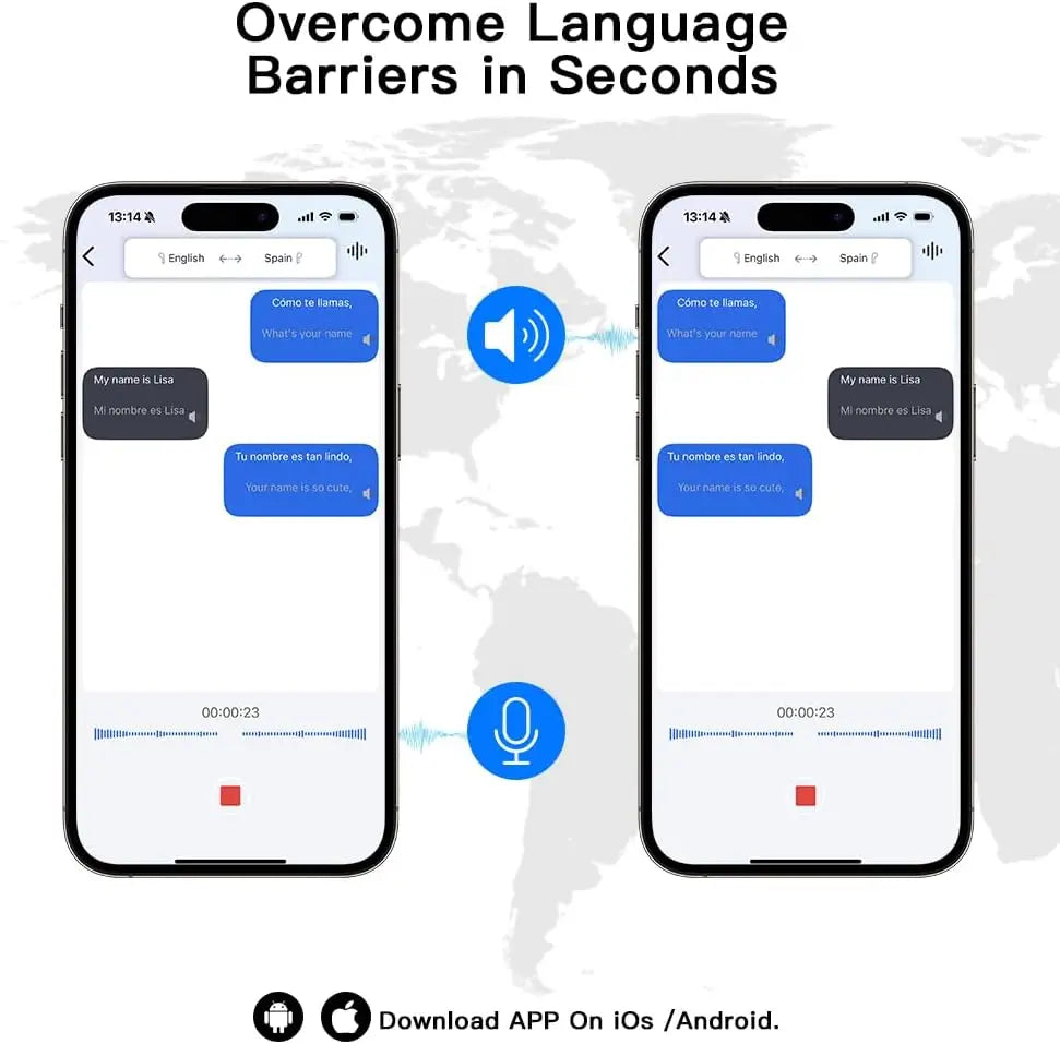 AI Translator Earbuds | Real-Time 144-Language Translation Headphones with LCD Touch Display & Bluetooth 5.3