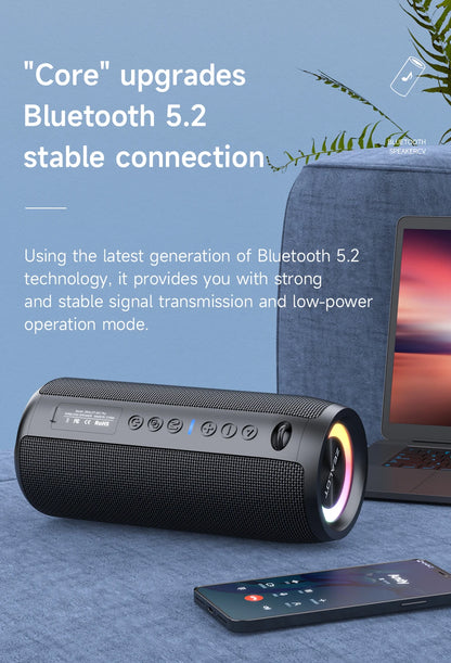 Zealot-S51 Pro 40W High-Power Bluetooth Speaker - Waterproof, RGB Lights, TWS Stereo (Black, Blue, Gray, Camouflage)