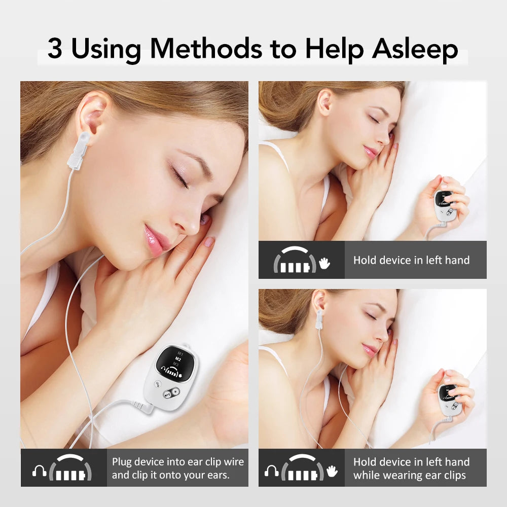 Handheld CES Sleep Aid Device for Insomnia, Anxiety & Stress Relief | Palm Microcurrent Pulse Relaxation Massager