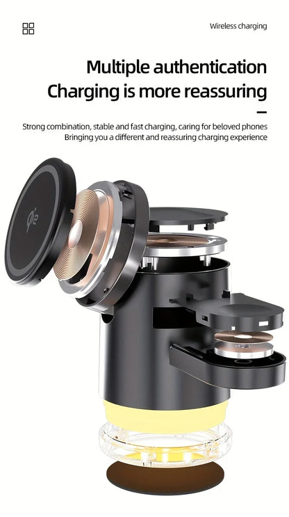 3-in-1 Foldable Magnetic Wireless Fast Charger for iPhone 16/15/14/13/12, Apple Watch & AirPods Pro