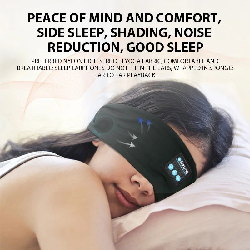 Sports Headband Wireless Bluetooth Headphones - Sleep Music Headband with Build-In Mic, Washable & Rechargeable