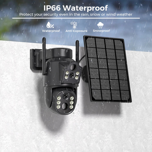 8 MP 4K Ultra HD Solar Wireless Security Camera with Dual Lens & 365-Day Standby