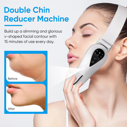 EMS Face Lift Massager with LED Light Therapy & Vibration - Anti-Aging Skin Tightening Device.