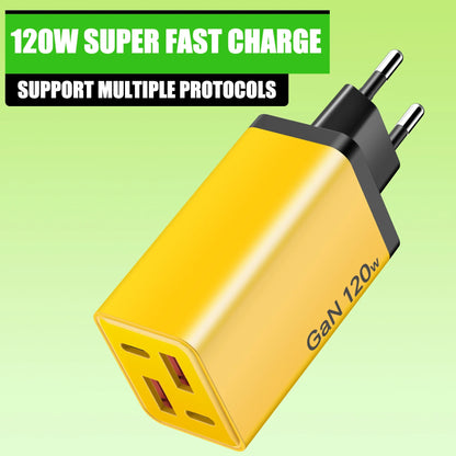 120W 4-Port USB Wall Charger – Type-C Fast Charging Adapter for iPhone, Samsung, & More