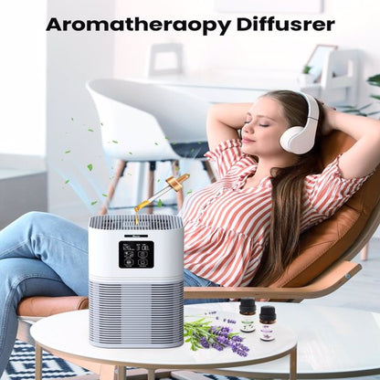 2-in-1 Smart Air Purifier with H13 Filter & Aromatherapy - Desktop Home Air Cleaner