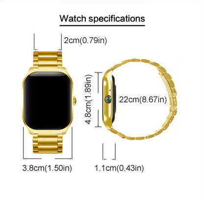 Elegant Smartwatch with HD Display, Bluetooth Calls & Stainless Steel Design